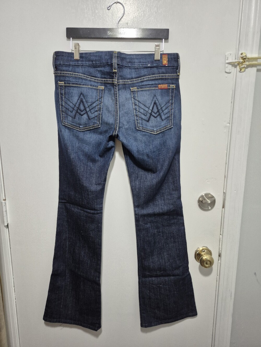 7 FOR ALL MANKIND "A Pocket" Low-Rise Flare Leg Dark Wash Jeans SIZE 29